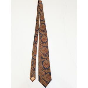 Yves Saint Laurent Vintage 1990s Silk Necktie Paisley Designer Mens Tie Japan